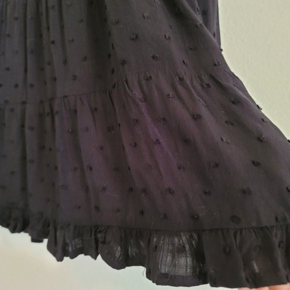 Blue Rain Womens Size XS Swiss Dot Babydoll Tiered Dress Black Dark Academia Top - Picture 6 of 11